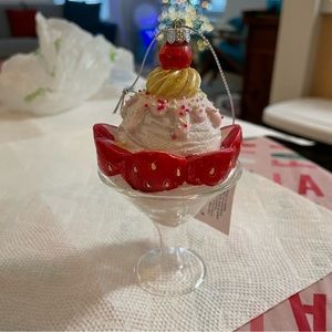 Strawberry Parfait Beautiful Ornament add Sparkle and  Holiday Delight